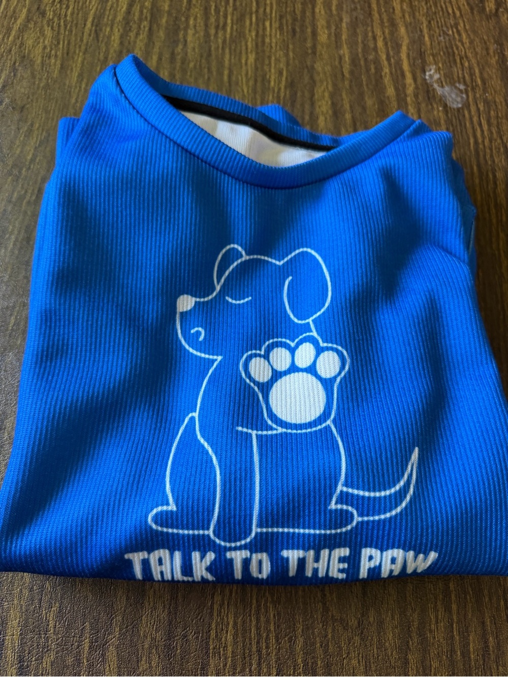 Juniors Blue Dog long Sleeve- "Talk to the Paw" NWOT